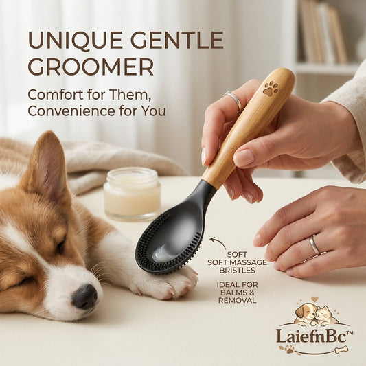 LaiefnBc™ Gentle Paw Balm Applicator & Massage Groomer – Premium Silicone Bristle Brush for Dog & Cat Paw Care, Moisturizing, Soothing Balm Application, and Gentle Cleaning